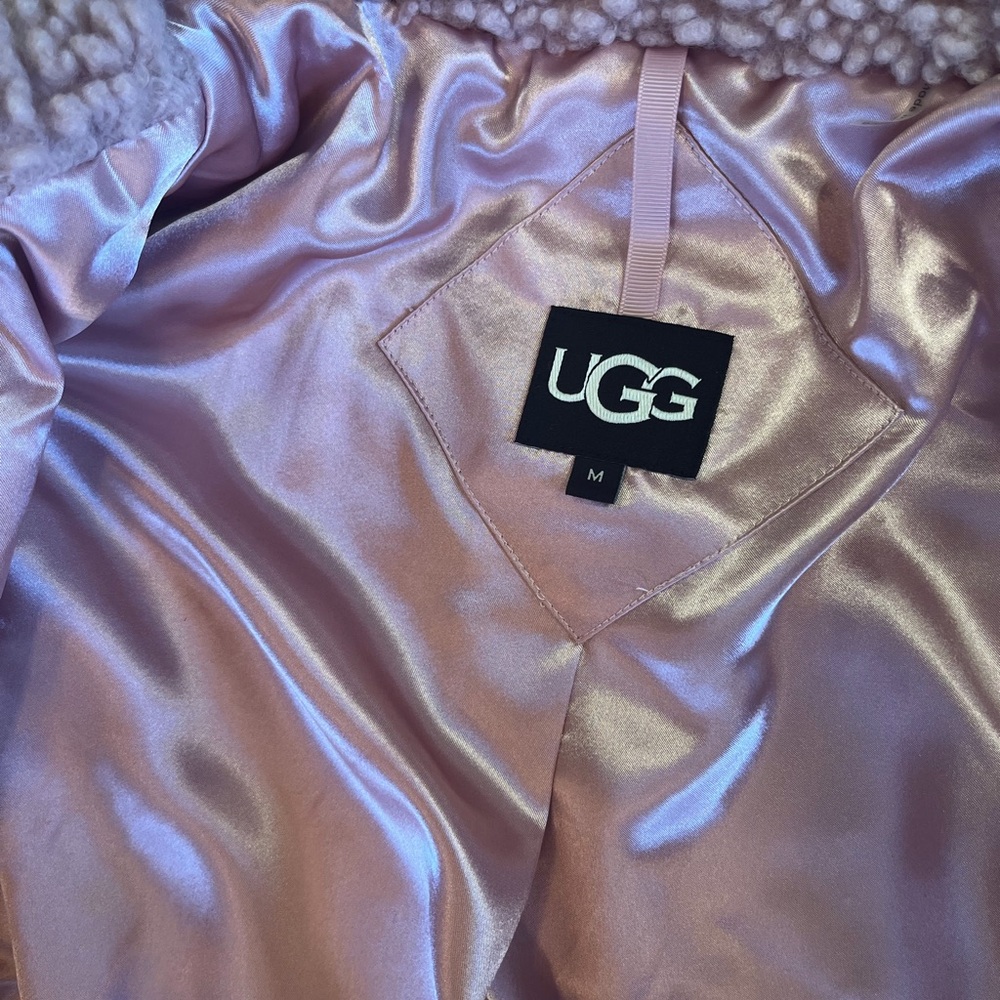 UGG Women's Pink Satin Teddy Jacket